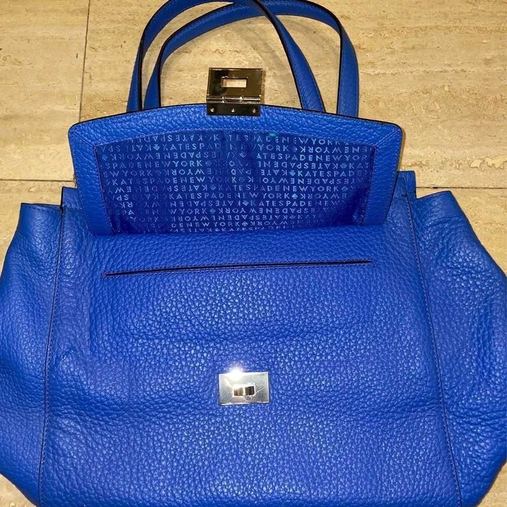 Kate Spade blue pebble leather Tote Bag - image 8