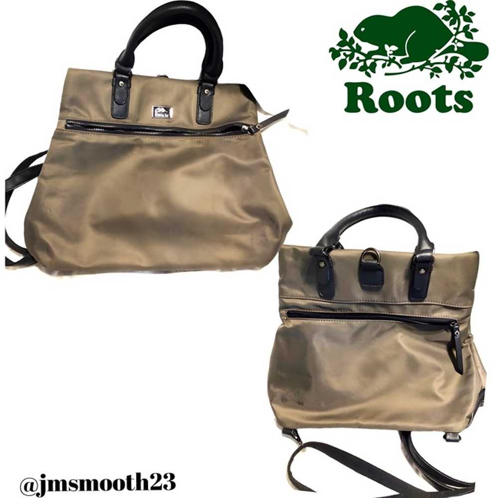 Roots 73 Olive green & black convertible tote to … - image 10