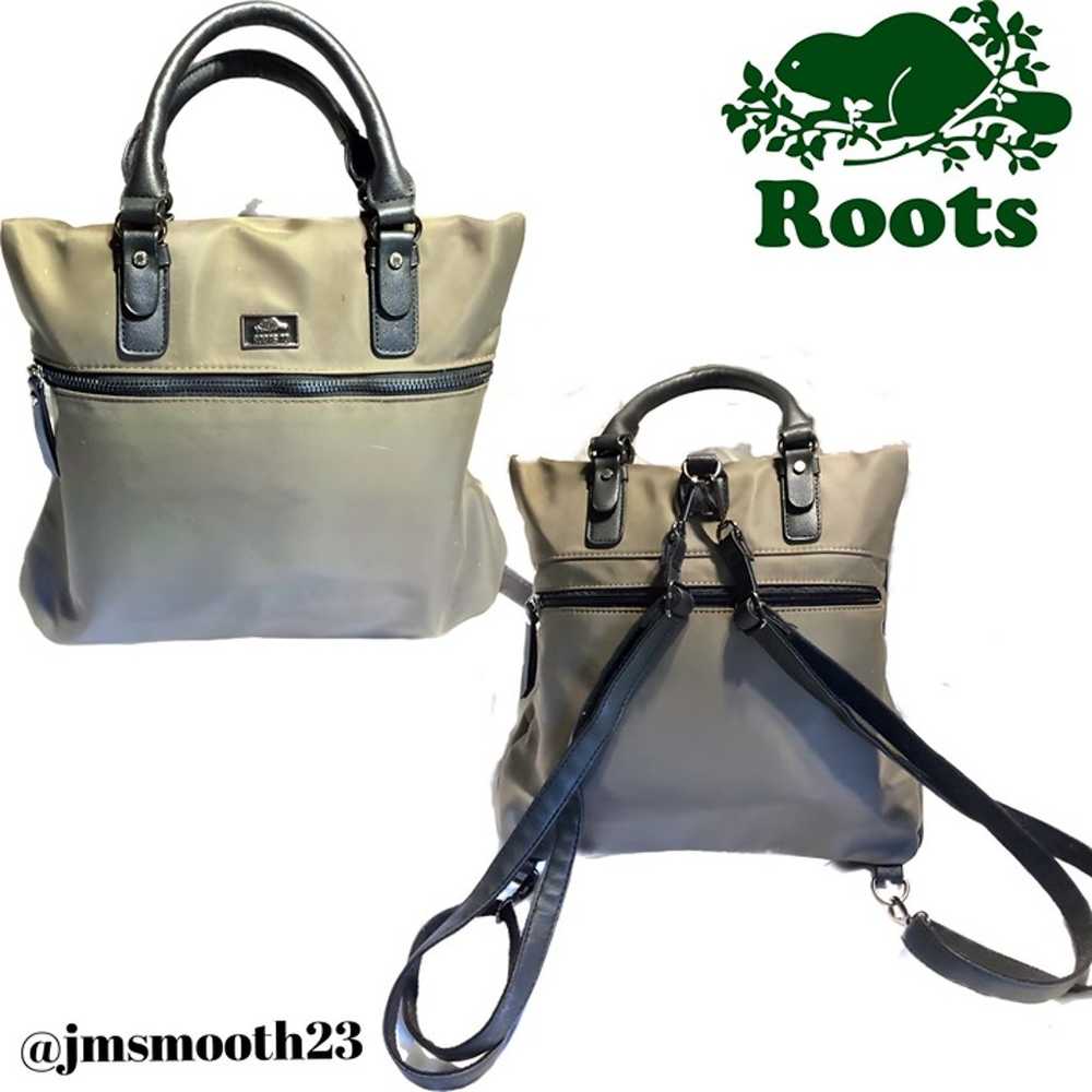 Roots 73 Olive green & black convertible tote to … - image 1