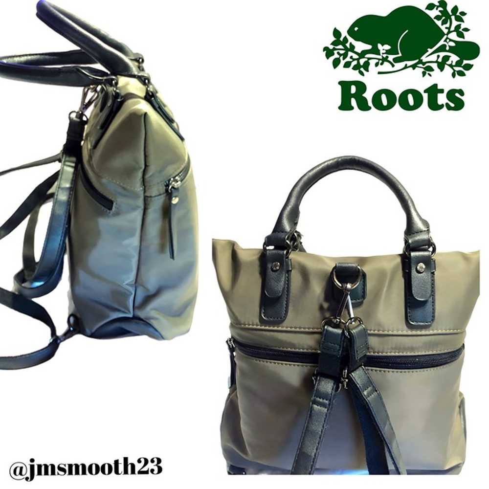 Roots 73 Olive green & black convertible tote to … - image 4