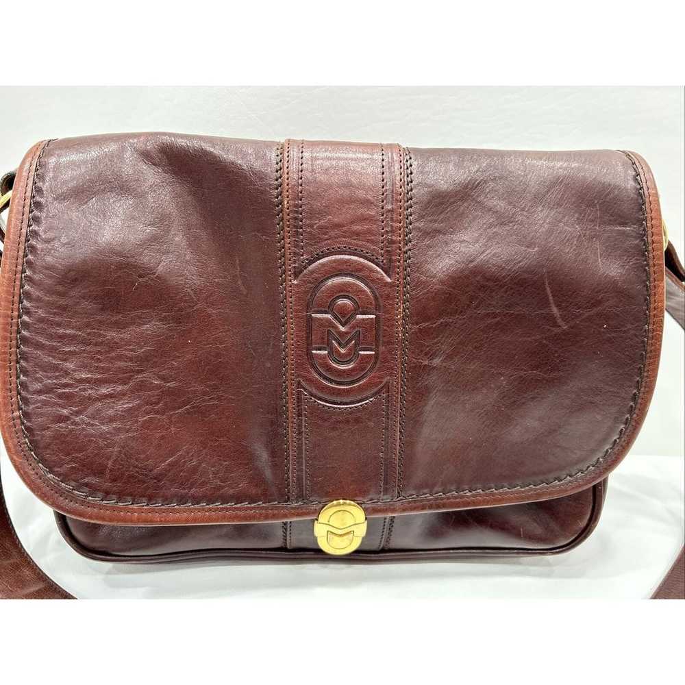 Vintage Marino Orlandi Cognac Brown Leather Shoul… - image 3