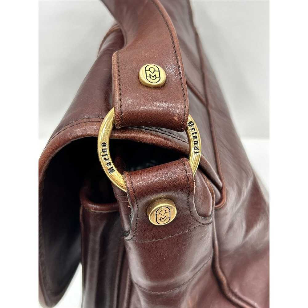 Vintage Marino Orlandi Cognac Brown Leather Shoul… - image 4