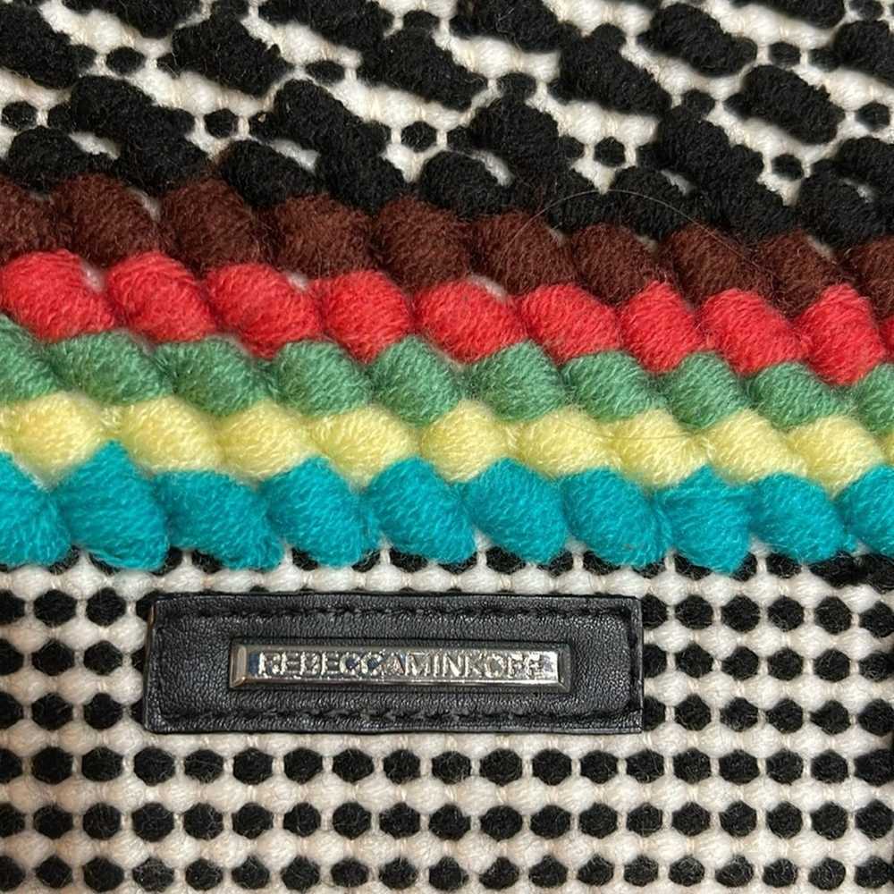 Rebecca Minkoff Yarn Embroidered Stripe Fold Over… - image 5