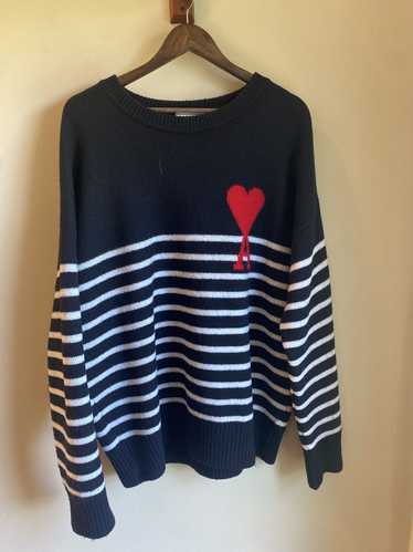 AMI AMI striped wool knit sweater