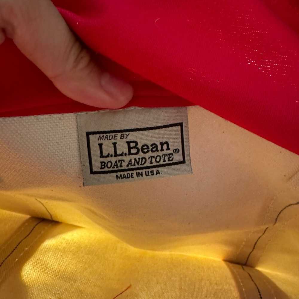 2 LL Bean Vintage Boat and Tote bags beige red - image 7