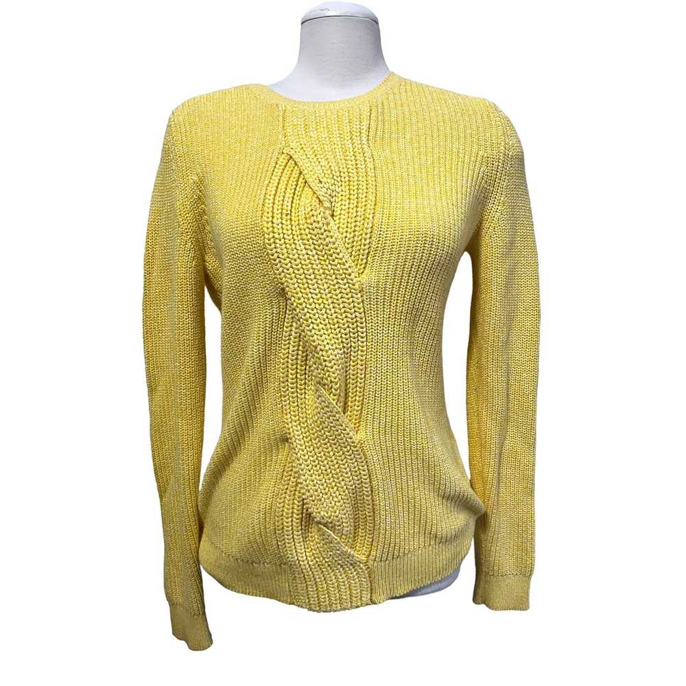 Talbots Talbots Yellow Cable Knit Sweater Sz Medi… - image 1