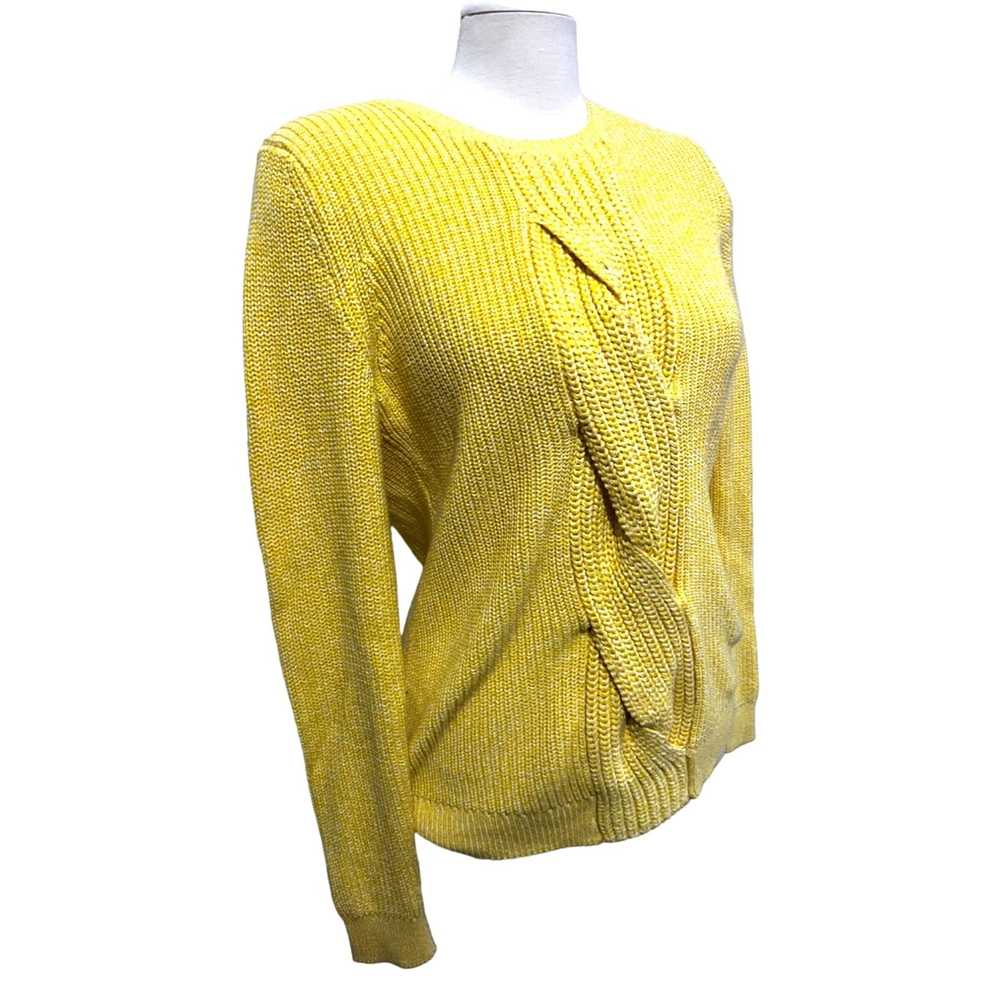 Talbots Talbots Yellow Cable Knit Sweater Sz Medi… - image 3