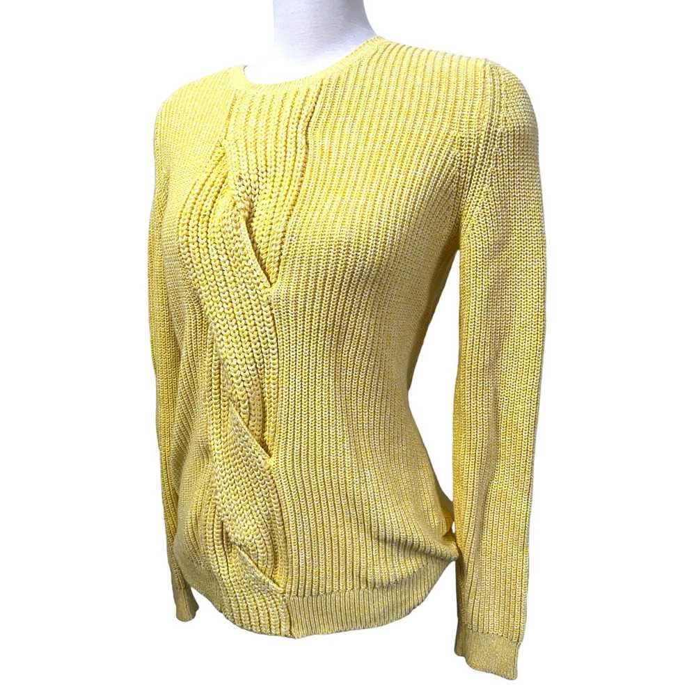 Talbots Talbots Yellow Cable Knit Sweater Sz Medi… - image 4