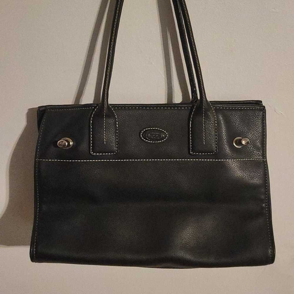 Black Pebbled Leather Tote Bag - image 3