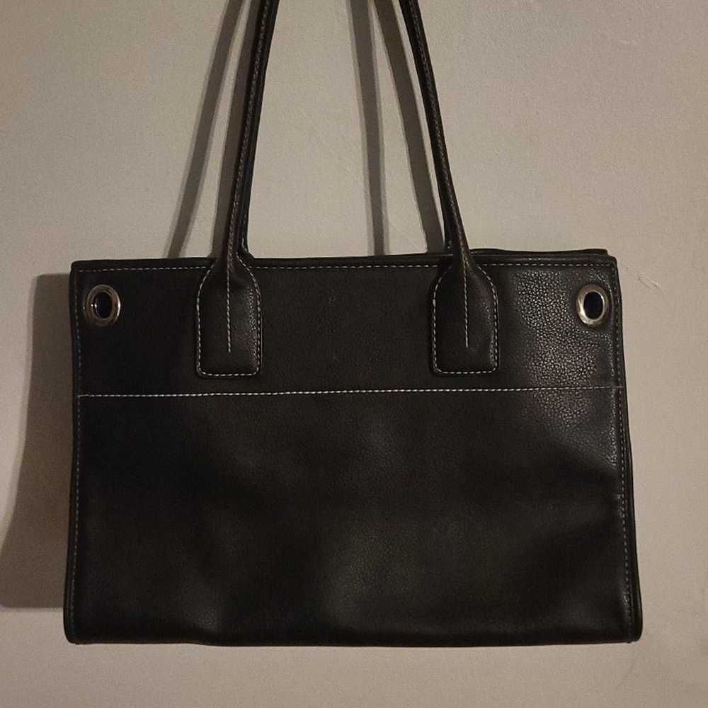 Black Pebbled Leather Tote Bag - image 6