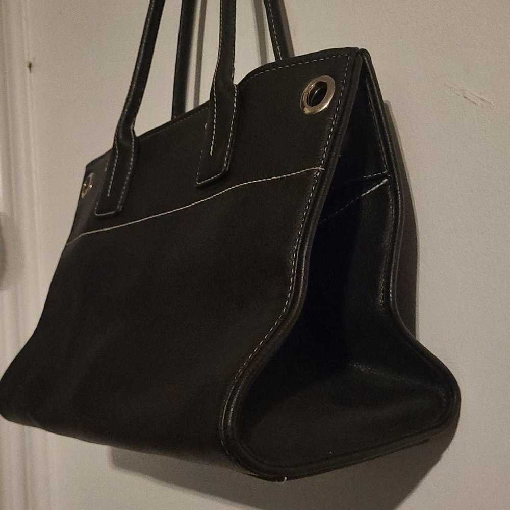 Black Pebbled Leather Tote Bag - image 7