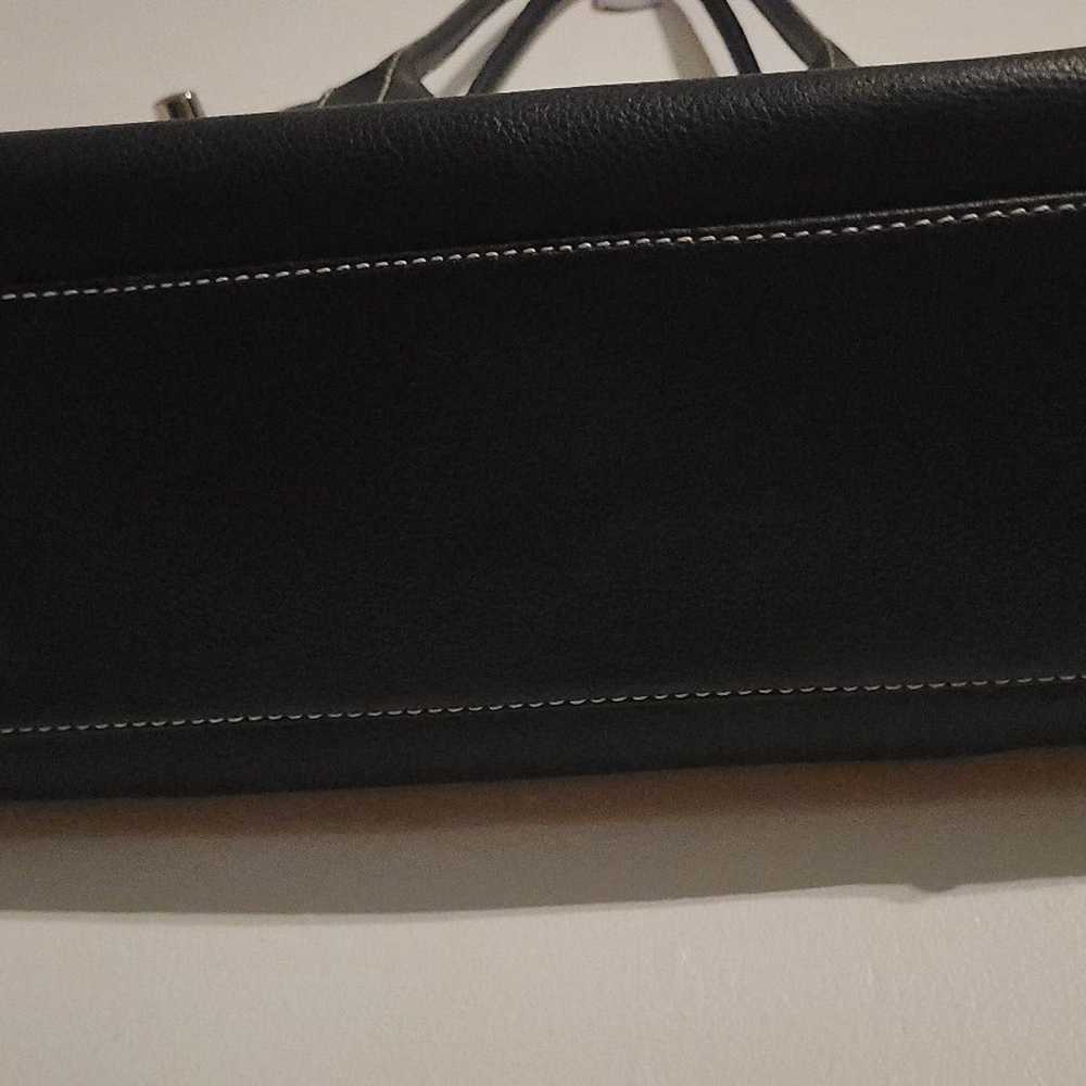 Black Pebbled Leather Tote Bag - image 8