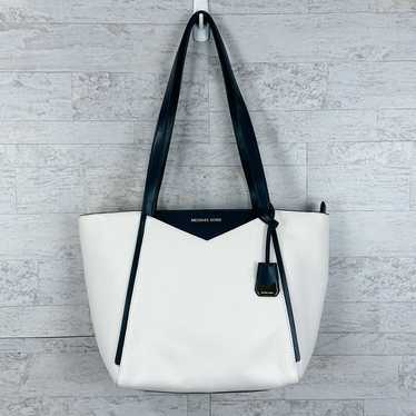 Michael Kors Whitney white leather shoulder tote … - image 1