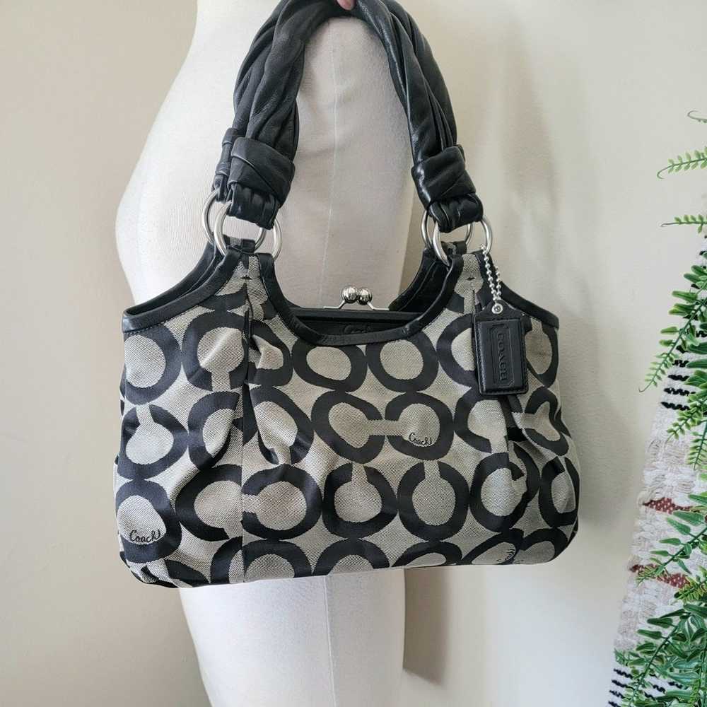 Coach shoulder bag purse vintage style op art - image 1