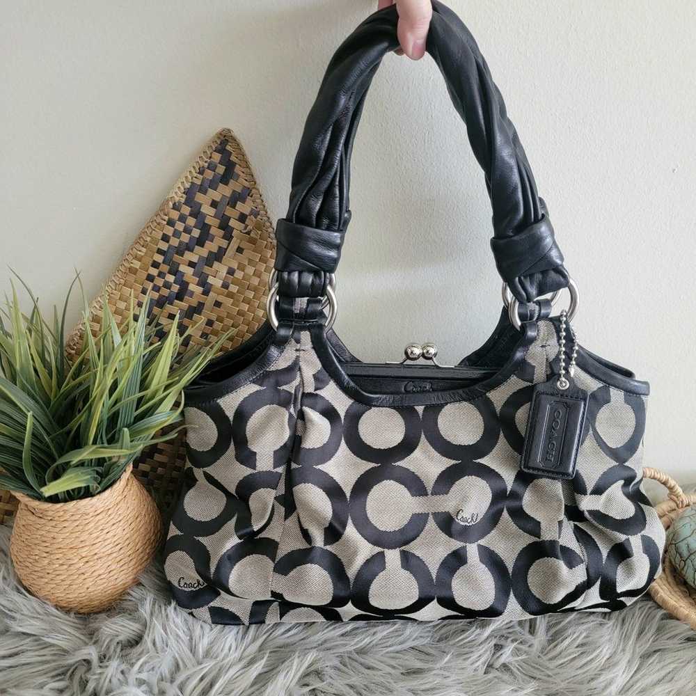 Coach shoulder bag purse vintage style op art - image 2