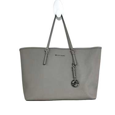 Michael Kors Gray Jet Set Saffiano Leather Top Zi… - image 1