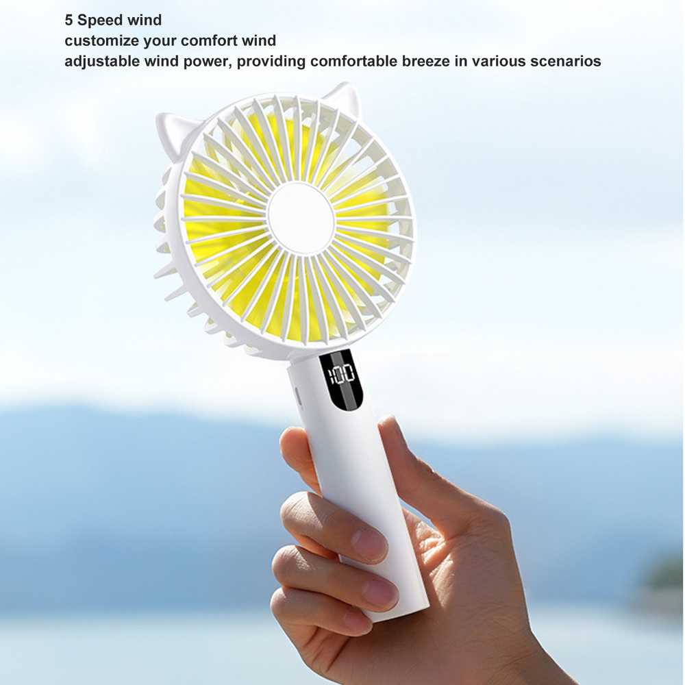 Handheld Fan 5 Speeds USB Rechargeable Small Fan … - image 1