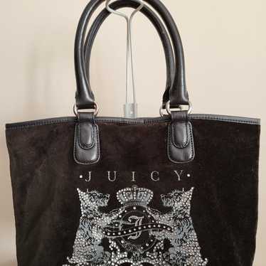 Y2K Vintage Juicy Couture black velour tote bag - image 1