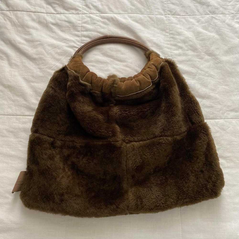 Vivienne Westwood Dark Khaki Green Fur Bag - image 1