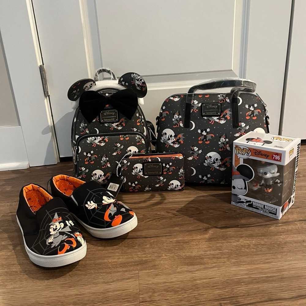 Disney Mickey & Minnie Halloween AOP Loungefly Bu… - image 1