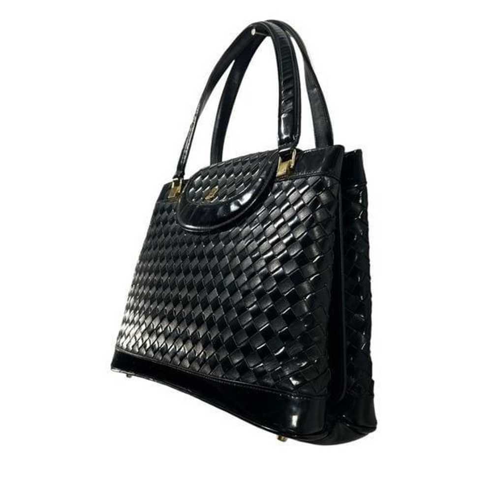 Bally* Black Leather and Suede Woven Handbag Auth… - image 3