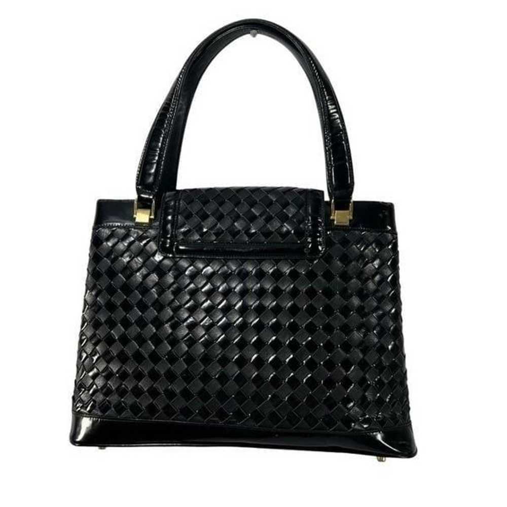 Bally* Black Leather and Suede Woven Handbag Auth… - image 4