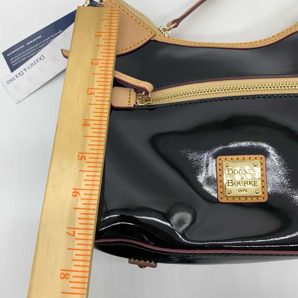 Dooney & Bourke Black Patent Leather Small Hobo P… - image 5