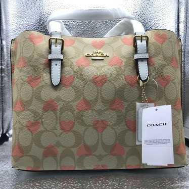 Coach Mollie Tote 25 In Signature Canvas With Hea… - image 1