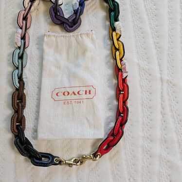 NWOT Coach LONG Rainbow Pride Leather Chain Strap - image 1