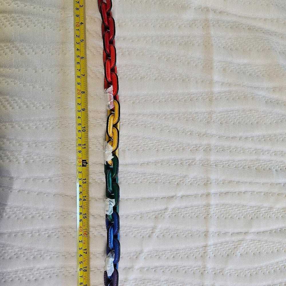 NWOT Coach LONG Rainbow Pride Leather Chain Strap - image 2