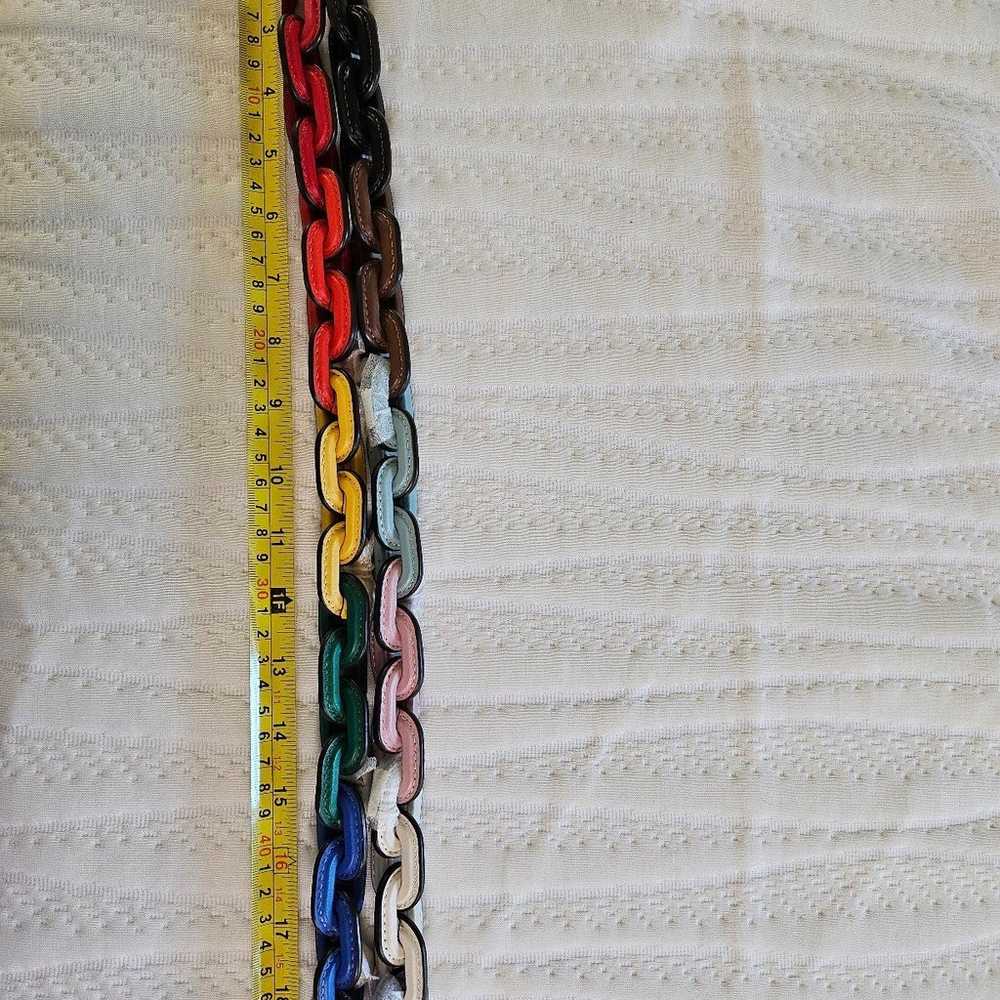 NWOT Coach LONG Rainbow Pride Leather Chain Strap - image 4