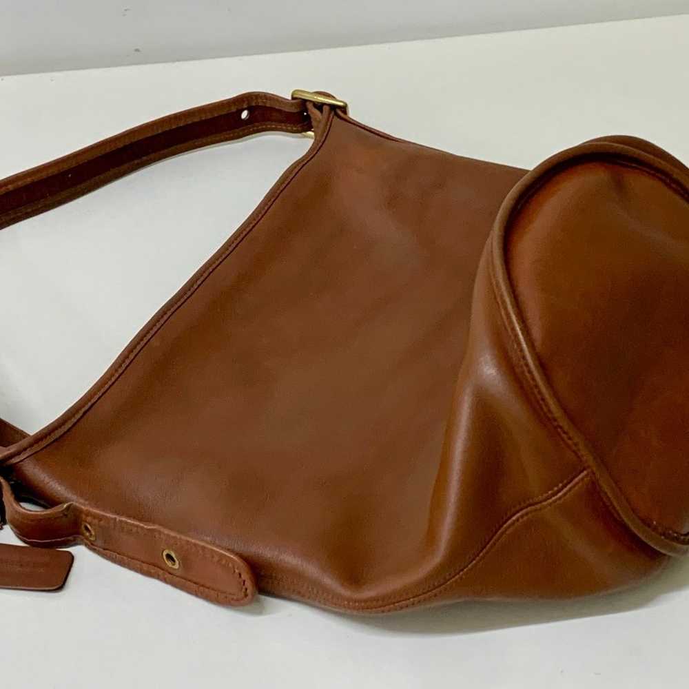 Vintage British Brown Leather Coach Bucket Bag - image 12