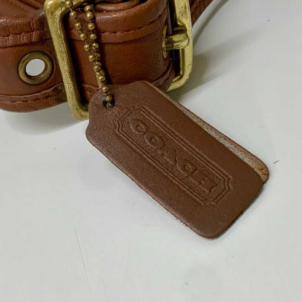 Vintage British Brown Leather Coach Bucket Bag - image 4