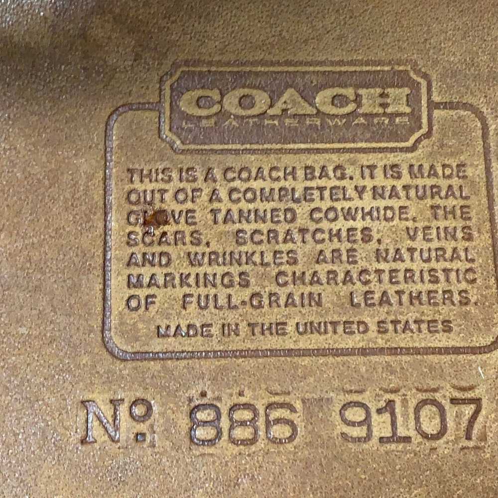Vintage British Brown Leather Coach Bucket Bag - image 9