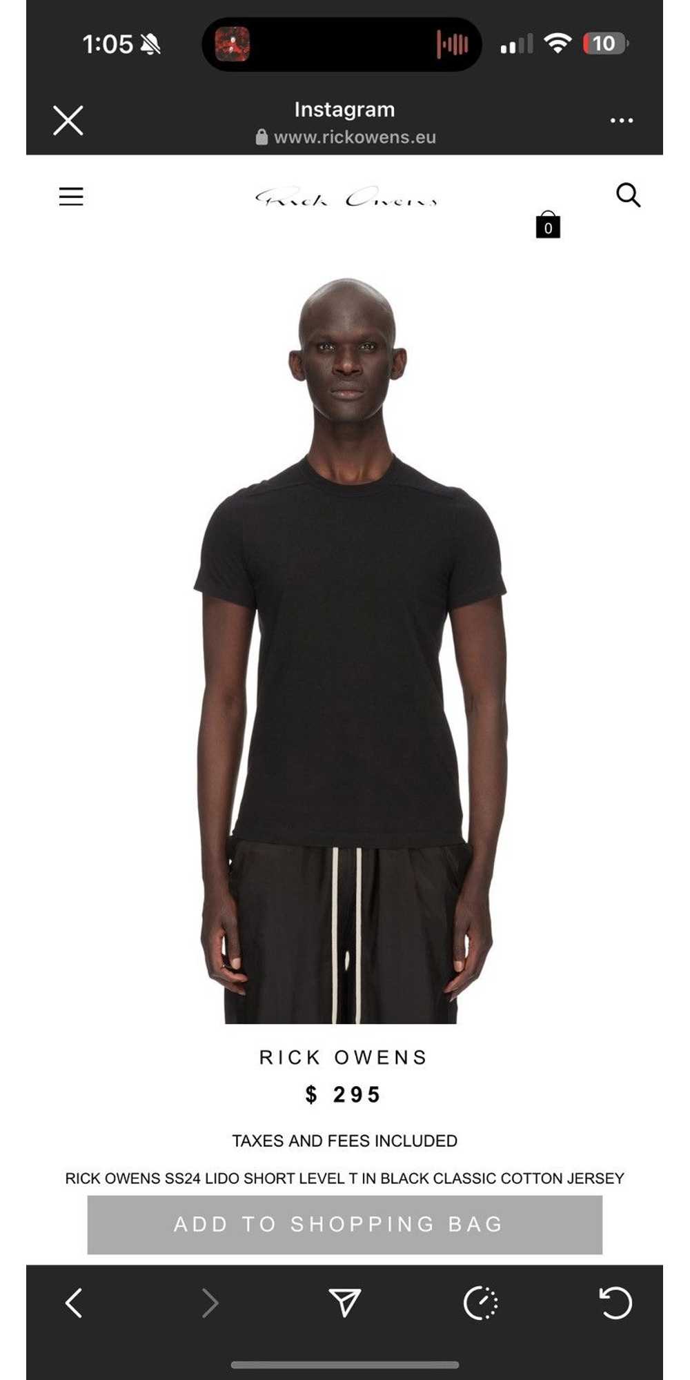 Rick Owens Rick Owens SS24 T Shirt - image 1