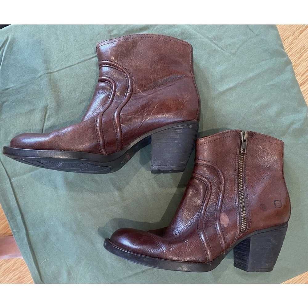 Born Boots Anny Ankle Shoes Womens Sz 8 Brown Lea… - image 1