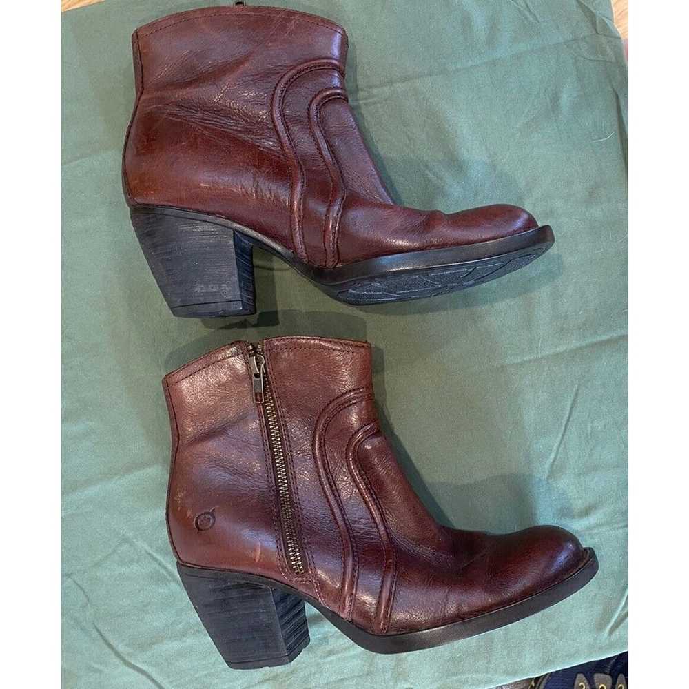 Born Boots Anny Ankle Shoes Womens Sz 8 Brown Lea… - image 2