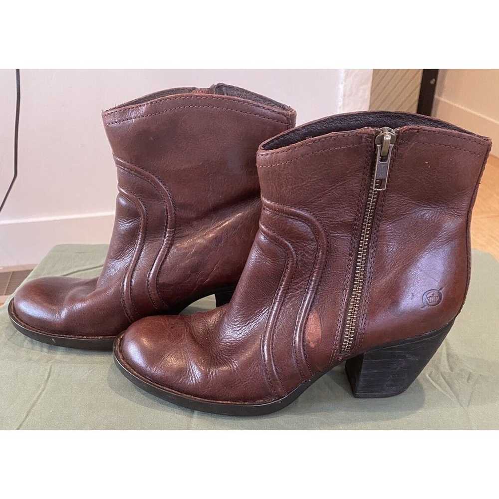 Born Boots Anny Ankle Shoes Womens Sz 8 Brown Lea… - image 3