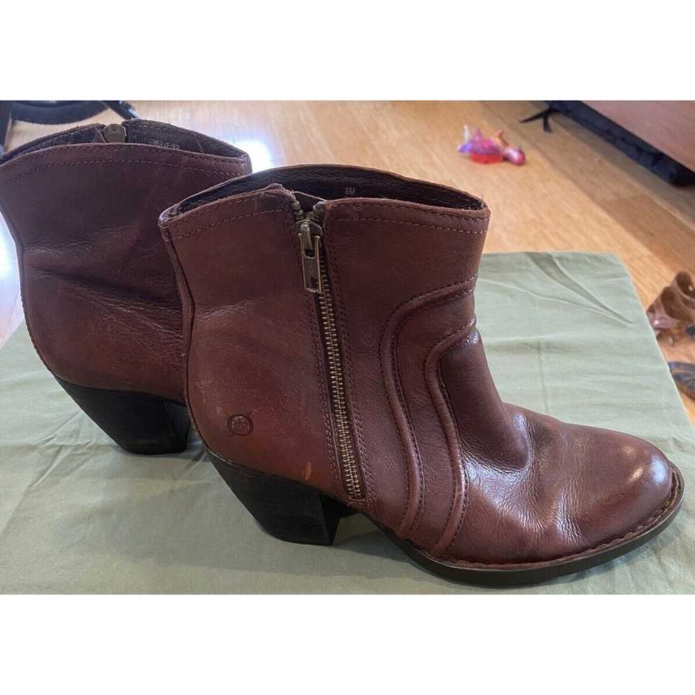 Born Boots Anny Ankle Shoes Womens Sz 8 Brown Lea… - image 4