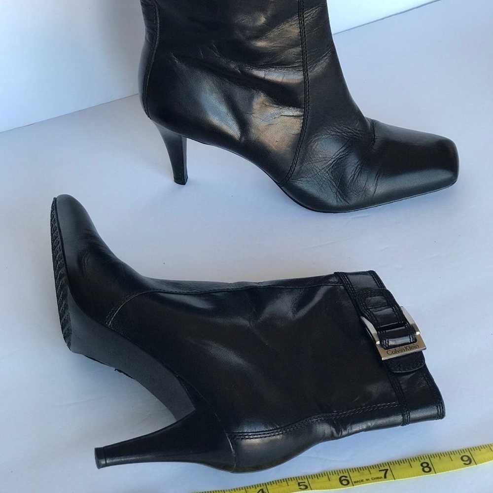Calvin Klein Black Square Toe Booties Ankle Boots… - image 10