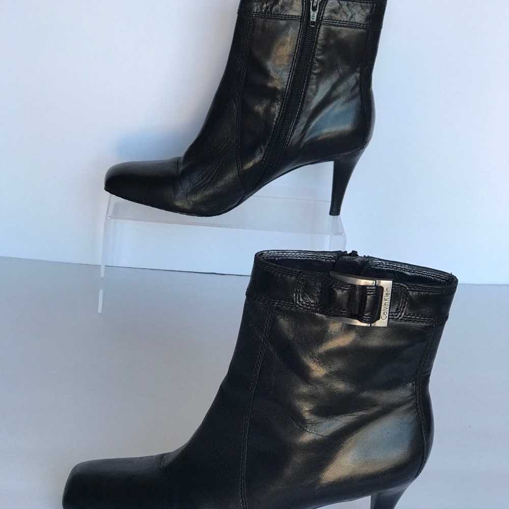 Calvin Klein Black Square Toe Booties Ankle Boots… - image 5