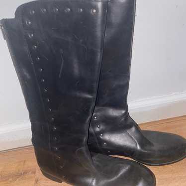 Black high quality faux leather boots(FREE SHIPPIN