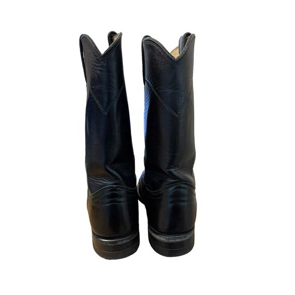 Justin Women's 7.5 Black Leather Cowboy Boots Cal… - image 4