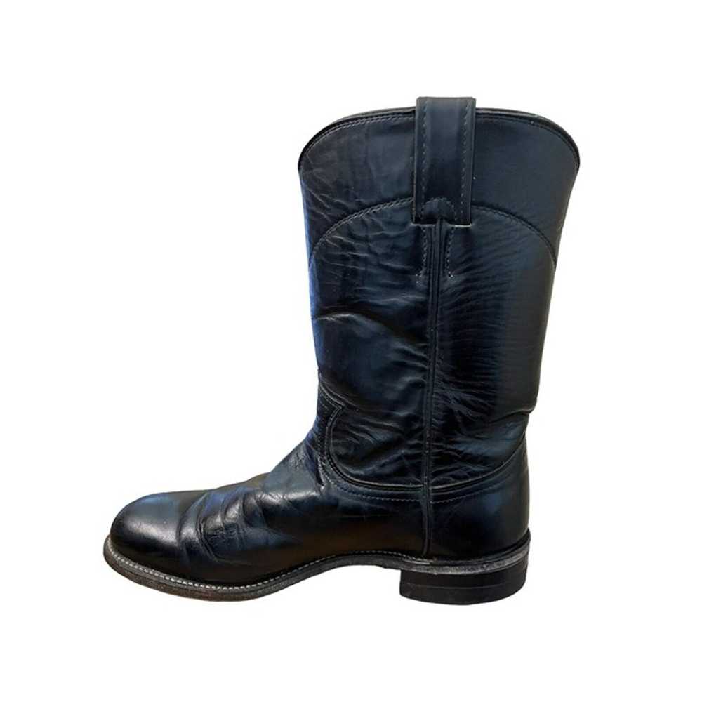 Justin Women's 7.5 Black Leather Cowboy Boots Cal… - image 5