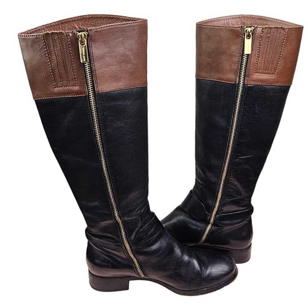 Michael Kors Black And Brown Leather Riding Boots… - image 3
