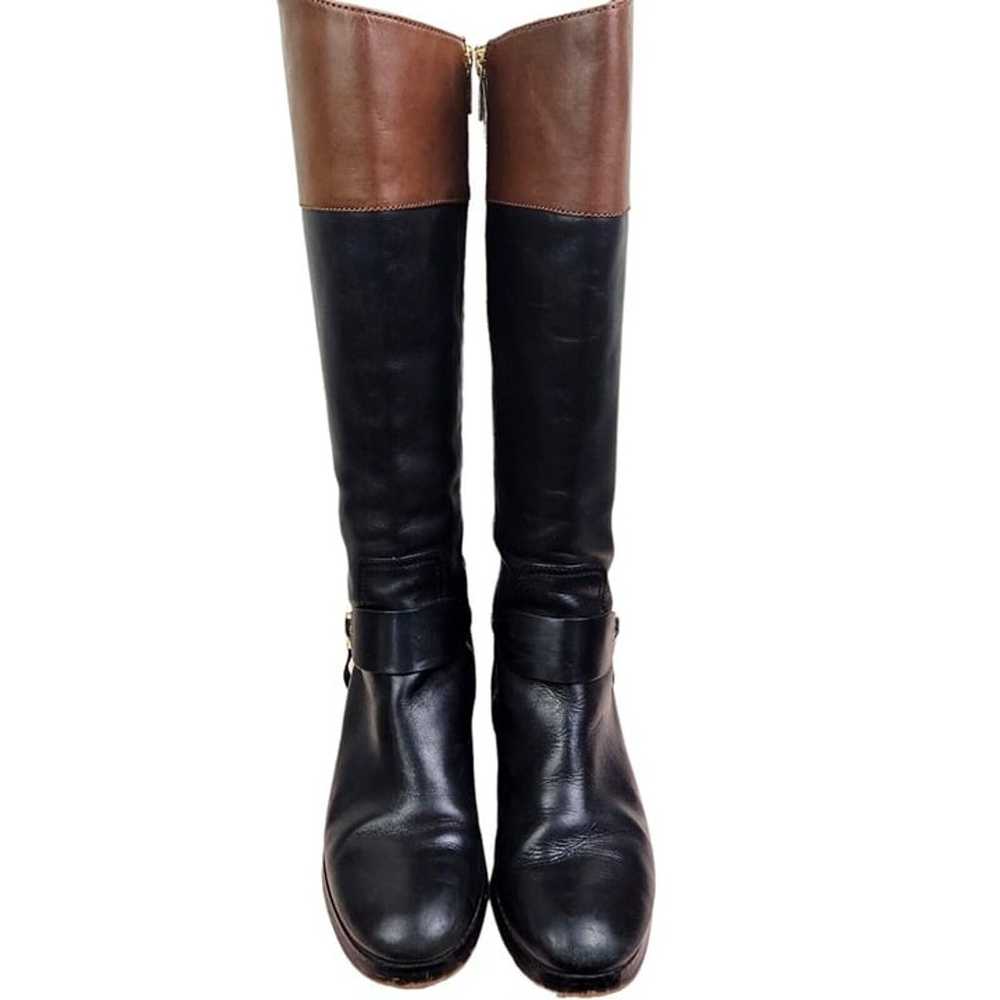 Michael Kors Black And Brown Leather Riding Boots… - image 4