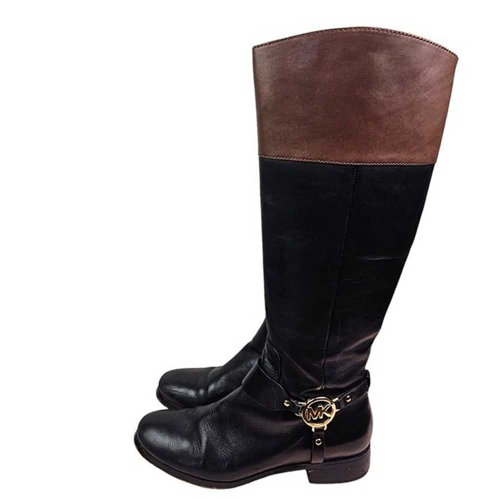 Michael Kors Black And Brown Leather Riding Boots… - image 5