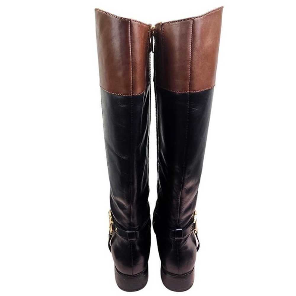 Michael Kors Black And Brown Leather Riding Boots… - image 8