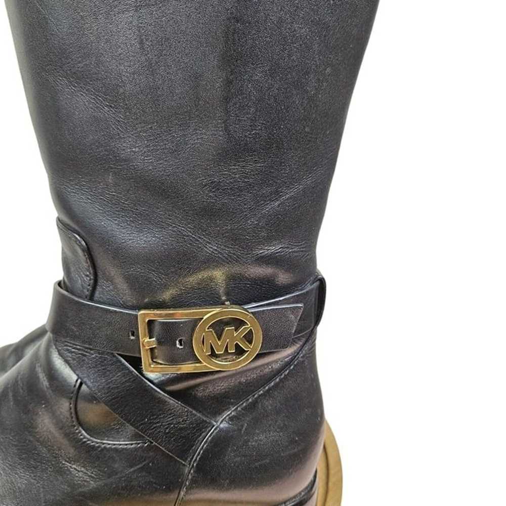 Michael Kors Fulton Harness Riding Boots Black Le… - image 4