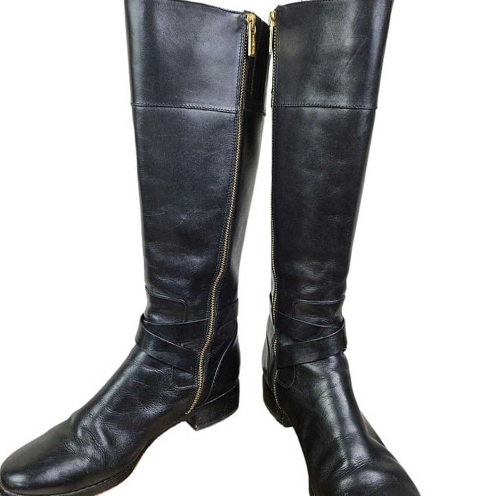 Michael Kors Fulton Harness Riding Boots Black Le… - image 5